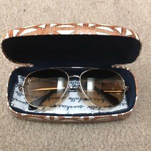 Stella and Dot Chevron Aviator Sunglasses in Gold